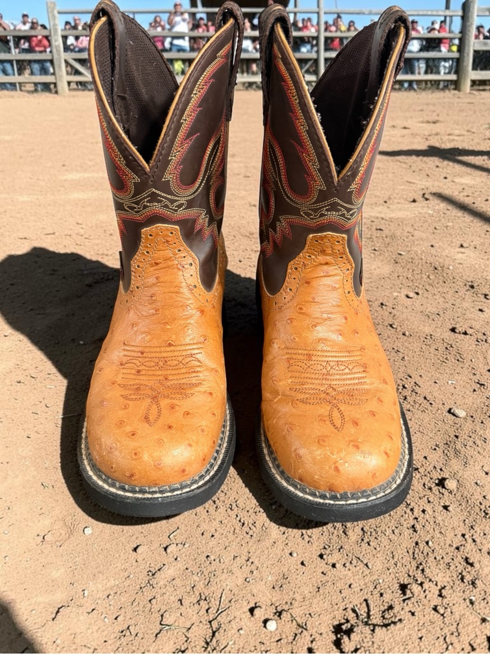 Title: Justin Gypsy Ostrich Print Western Cowboy Boots Women’s Size 8B